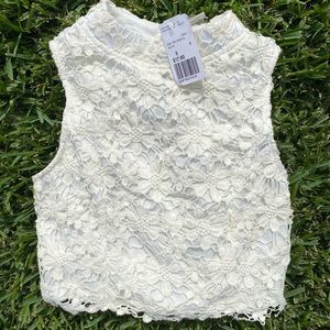 Never worn cream/white lace crop too